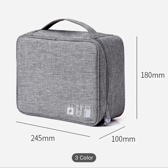 Portable Electronic Organizer Travel Cable Storage Bag Cord Case Accessory BLACK - Picture 3 of 7